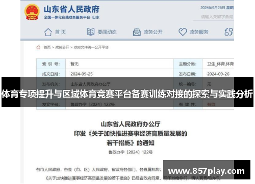 体育专项提升与区域体育竞赛平台备赛训练对接的探索与实践分析